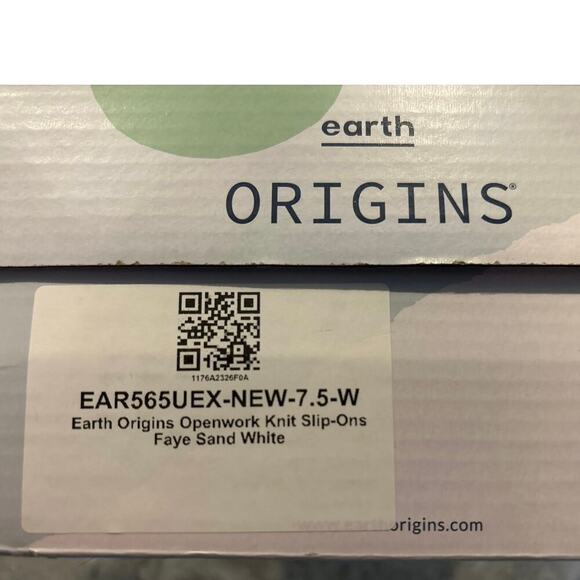 Earth Origins Openwork Knit Slip-Ons - Faye 7.5 Wide Sand White - Picture 7 of 8